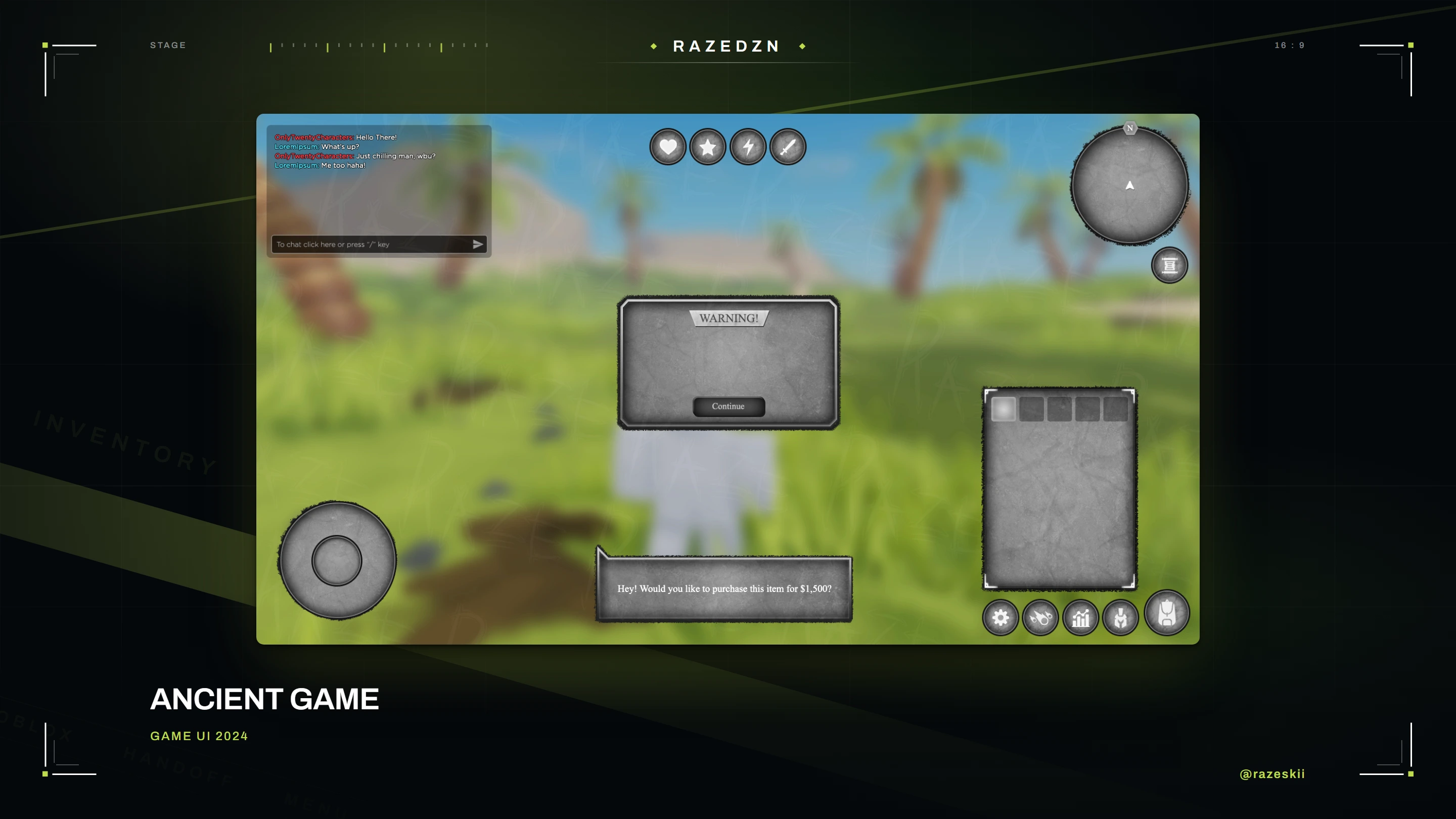 Ancient Game — interface