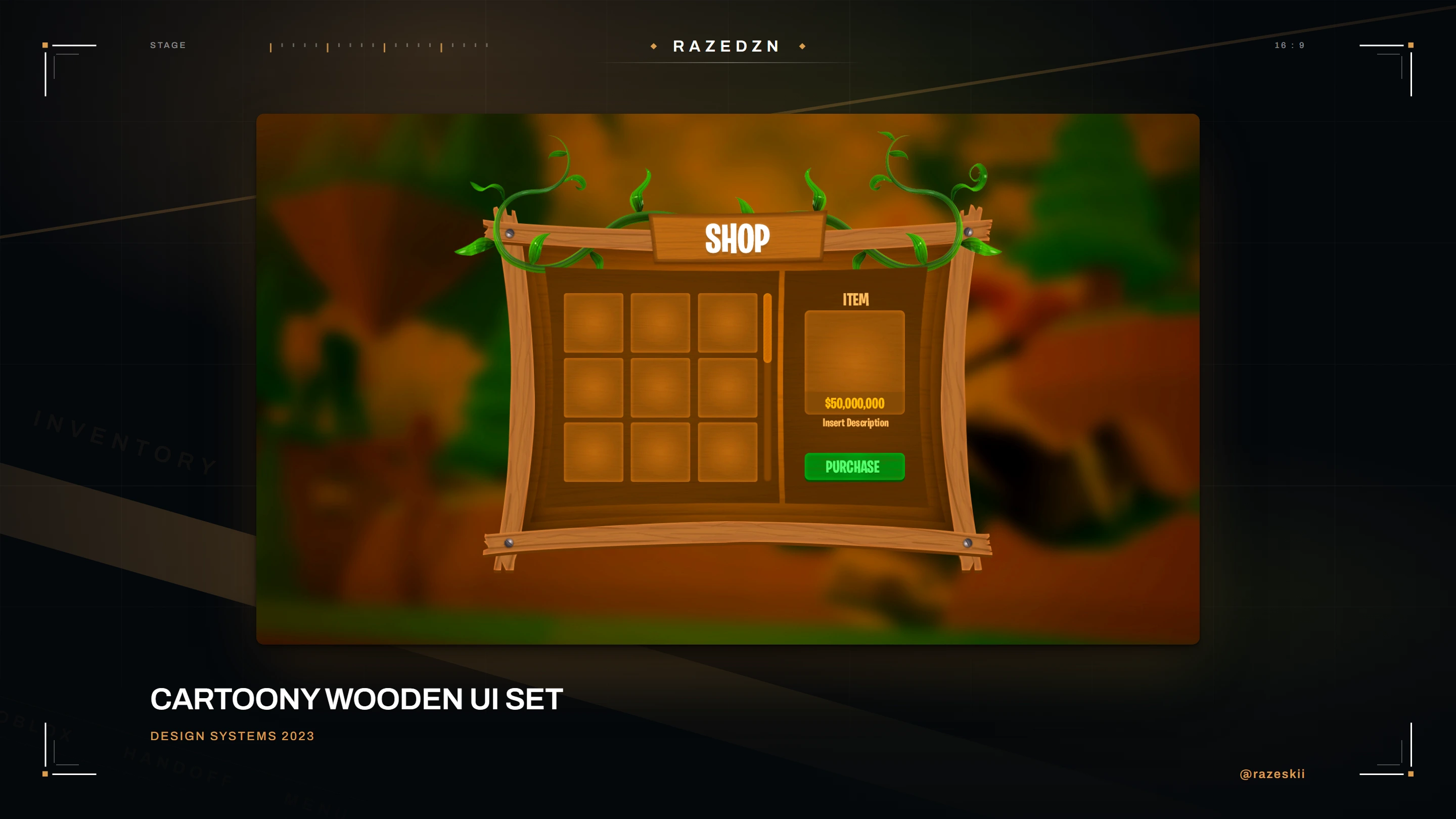 Cartoony Wooden UI Set — interface